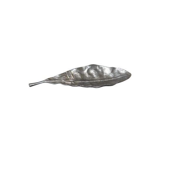 Vintage Aluminum Trinket Tray Dish Cast Aluminum Leaf 8.75" Long Logan Aluminum - Picture 3 of 5